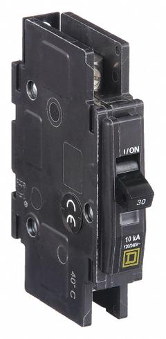 SQUARE D Miniature Circuit Breaker: 30 A, 120/240V AC, Single Phase, 10kA at 120/240V AC, 1 Poles (MPN QOU130). Key specifications — Phase: Single; Amps: 30 A; AC Voltage Rating: 120/240V AC; Max. AIR Rating: 10kA at 120/240V AC; For Use With: Heating; Brand: SQUARE D.