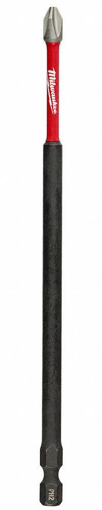 MILWAUKEE Power Bit: Power Bit, Imperial, PH2 Bit Industry Size, #2 Bit Size, Std, 6 in Overall Lg (MPN 48-32-4802). Key specifications — attr1119695: MILWAUKEE; attr1119703: Alloy Steel; attr1119710: Standard; attr1119708: Hex; attr1202404: #2.