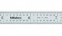 MITUTOYO Flexible Rule: 182-223, 12 in, 0.02 in Thick, 1/100 in/1/64 in, Chrome, Black, Flex, Vinyl. Key specifications — attr939978: 1/100 in; attr934745: MITUTOYO; attr944504: Inside Read; attr944509: Chrome; attr939993: Decimal; attr986193: Etched.