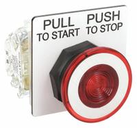 SCHNEIDER Mushroom Head Push Button: Non-Illuminated, Mushroom Head Profile, Non-Metallic, 30 mm (MPN 9001SKR9RH13). Key specifications — Brand: SCHNEIDER; Action: Maintained; Series: 9001SK; Push Button Material Type: Non-Metallic.