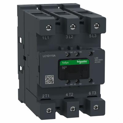 SCHNEIDER Contactor: Non-Reversing, 3 Poles, 3NO Contacts, 115 A - Non-Reversing IEC Contactors