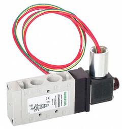 AVENTICS Solenoid Air Control Valve: Series L1, Single Solenoid, Five-Way / Two-Position, Plug-In (MPN L12XA452BP00061). Key specifications — attr1077390: L12XA452BP00061; attr1077459: Solenoid Air Control Valve; attr1077461: Spring Return; attr1077475: 24V DC; attr1077450: Non-Locking.