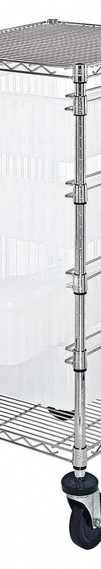 QUANTUM STORAGE SYSTEMS Bin Cart: 1,200 lb, 4 Bins/Tubs, 1 Shelves, Clear, Clear, 2 Usable Sides (MPN BC212434M1CL). Key specifications — Color: Clear; Includes: (2) Donut Bumpers; Caster/Wheel Configuration: (2) Rigid; Bin Color: Clear; Brand: QUANTUM STORAGE SYSTEMS.