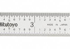 MITUTOYO Flexible Rule: 182-202, 6 in, 0.02 in Thick, 1/100 in/1/64 in, Chrome, Black, Flex, Vinyl. Key specifications — attr939978: 1/100 in; attr934745: MITUTOYO; attr944504: Inside Read; attr944509: Chrome; attr939993: Decimal; attr986193: Etched.