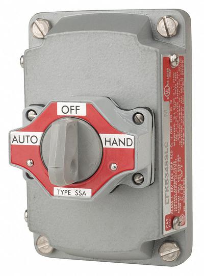 APPLETON ELECTRIC Selector Switch with Cover: Off, Short Lever, On, Momentary, EFKB - Switch Assemblies with Covers