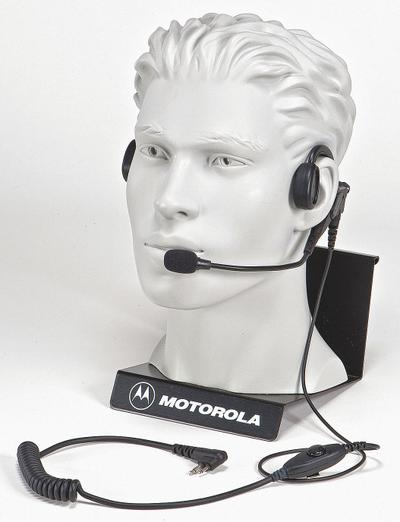 MOTOROLA Headset: Fits Motorola, For BPR40/CP200d Series, Behind-the-Head, Push To Talk - Motorola-Compatible Earpieces & Headsets