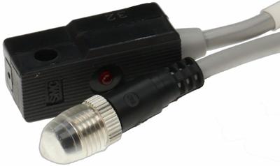 SMC Inline Reed Auto Switch: D-B54SAPC, Inline Reed Auto Switch, M8-3Pin, IP67 - Reed Switch Pneumatic Position Sensors