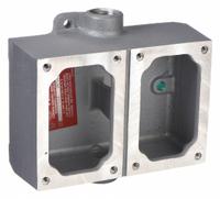 APPLETON ELECTRIC Mounting Body: 2 Gangs, Aluminum, 3/4 in Hub Size, Feed Through, Rectangular (MPN EDSC272-SA). Key specifications — Brand: APPLETON ELECTRIC; Hub Type: Feed Through.
