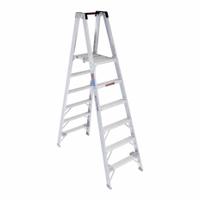 WERNER Twin Platform Stepladder: 6 ft Ladder Size, Aluminum, 300 lb Load Capacity, 36 lb Wt (MPN PT376). Key specifications — attr1049013: WERNER; attr1049017: Guard Rail.