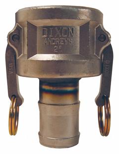 Cam and Groove Coupling: 3 in Coupling Size, 125 psi Max. Working Pressure @ 70 F, Male Hose Shank (MPN 3025-C-SS). Key specifications — Gasket Material: Nitrile; Fitting Type: Male Hose Shank; Includes Locking Arm: No; Body Material: 316 Stainless Steel; Brand: DIXON VALVE & COUPLING.