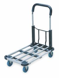 APPROVED VENDOR Platform Truck: 250 lb, 19 3/4 in L x 17 1/2 in W x 6 1/2 in H Deck, Rubber, Smooth (MPN 2TUT8). Key specifications — Brand: APPROVED VENDOR; Caster/Wheel Configuration: (2) Rigid; Color: Silver; Caster Wheel Width: 1 in.