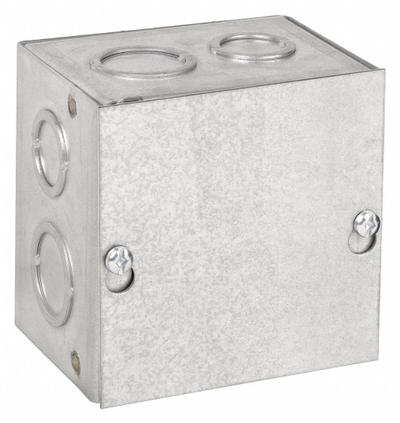 HOFFMAN Enclosure: Steel, 4 in x 4 in x 3 in, NEMA 1, Solid Cover, Screw On, Included - Steel Indoor Enclosures with Screw-On Covers