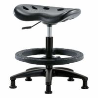 Stool: Polyurethane, Ht Range 19 in to 26 1/2 in, 17 in Seat Wd, 14 in Seat Dp, 5 Glides, 0 Casters (MPN PTMBSL-RG-BF-RG-BLK). Key specifications — Brand: APPROVED VENDOR; Foot Support: Yes; Base Material: Fiberglass; ESD-Safe: Not ESD Safe; Number of Casters: 0.