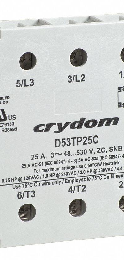 CRYDOM Solid State Relay: Surface Mounted, 25 A Max Output Current, SCR - Surface-Mounted Relays