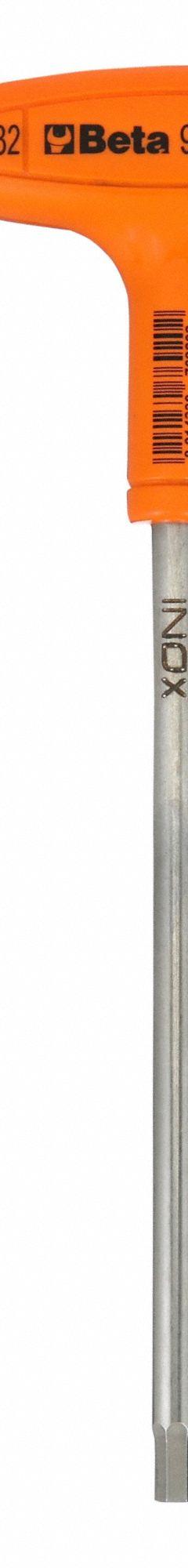 BETA Hex Key: 0 Ball Ends, 7/32 in Tip Size, SAE, Long, Stainless Steel, Satin, 6 in Long Arm Lg, T (MPN 96T INOX). Key specifications — attr1205521: BETA; attr1205526: Satin.