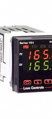 DWYER Temperature Controller: 16A, 1/16 DIN Size, Manual/On/Off Action/P/PI/PID, 100 to 240V AC, SSR (MPN 16A2110). Key specifications — Brand: DWYER; Alarms: Relay-3A; Control Mode: PID; Current: 100 mA; Display Type: Digital; Input Voltage: 100 to 240V AC; Output: SSR; Product Type: Temperature Controller.