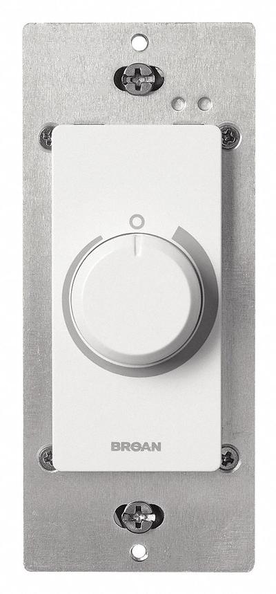 BROAN Speed Control: White, Rotary Dial, 120V AC, 605RP, QTXE110S, 744, 744LED - Controls for Bathroom Exhaust Fans
