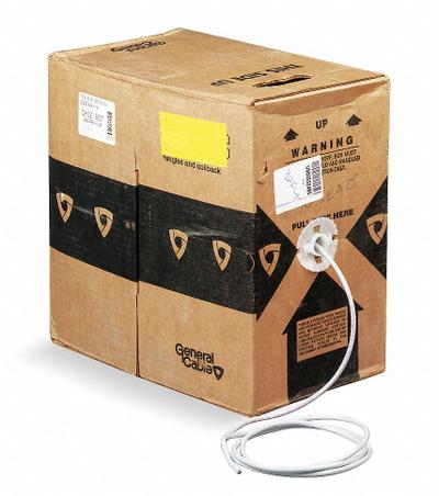 GENSPEED Category Cable: 1,000 ft Cable Lg, 24 AWG, Riser, Gray, PVC, Std, 5133200E - Category 5e Cable