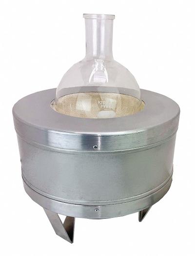 GLAS-COL Stirring Mantle: 2 L Capacity, 500 W Watt - Max, Aluminum, 400°C Temp - Max - Metal-Housed Heating Mantles with Built-in Magnetic Stirrers