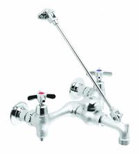 SPEAKMAN Straight Service Sink Faucet: Wall, Centerset, Brass, Chrome, 14 gpm Flow Rate, Straight (MPN SC-5811-RCP). Key specifications — Color/Finish: Chrome; Series: Commander; Includes: Mounting Screws.