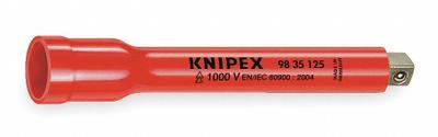 KNIPEX Socket Extension: 3/8 in Input Drive Size, 3/8 in Output Drive Size, 5 in Overall Lg - Insulated Hand Socket Extensions