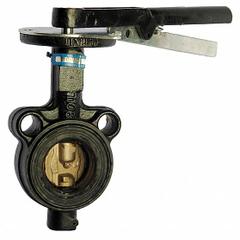 MILWAUKEE VALVE Butterfly Valve: 2 1/2 in Pipe Size, Concentric, 250 psi Max. Pressure (CWP), Wafer (MPN HW232B). Key specifications — Brand: MILWAUKEE VALVE; Handle Type: Lever; Disc Material: Ductile Iron.
