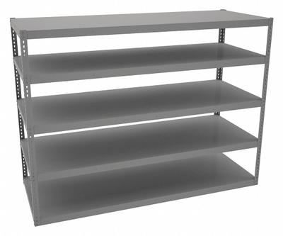 TENNSCO Boltless Shelving: Standalone, Extra-Heavy-Duty, 96 in x 36 in, 72 in Overall Ht - Extra-Heavy-Duty Solid Steel Decking Boltless Shelving