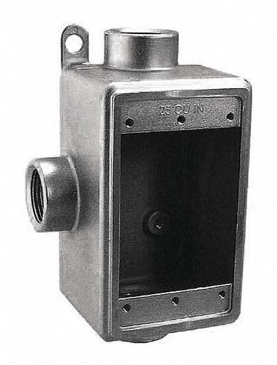CALBRITE Electrical Box: Stainless Steel, Rectangular, 1 Gangs, 3/4 in Hub Size - Stainless Steel Weatherproof Electrical Boxes