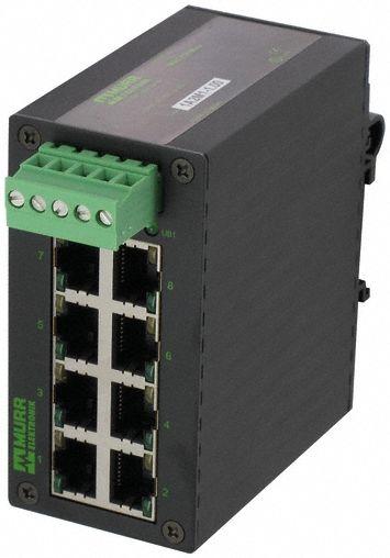 MURRELEKTRONIK Ethernet switch: Unmanaged, DIN Rail, 8 Ports, RJ45, 100 mbps/Ethernet - DIN Rail-Mount Ethernet Switches