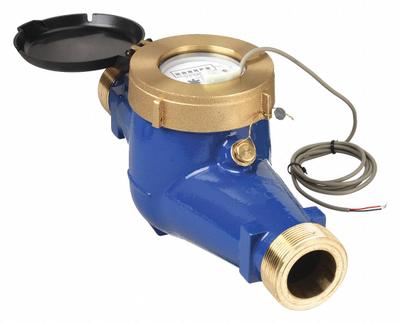 PULSAFEEDER Mechanical Flowmeter: Water Meter, Water, Brass, 1 1/2 in NPT - Inline Multijet Flowmeters