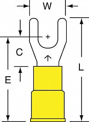 3M Fork Terminals: Yellow - Insulated Fork Terminals