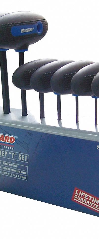 WESTWARD Hex Key Set: 6 - T-Shaped Hex Key Sets
