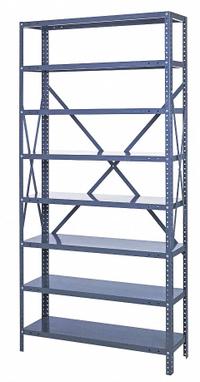 QUANTUM STORAGE SYSTEMS Metal Shelving: 42 in x 18 in x 75 in, 1 Sided, Open, 8 Shelves (MPN MSU-8). Key specifications — Frame Color: Gray; Frame Material: Steel; Brand: QUANTUM STORAGE SYSTEMS.