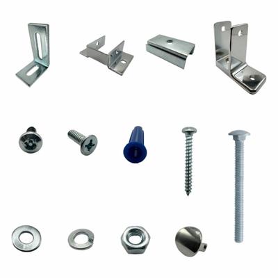 HADRIAN Headrail Between Wall Kit: Chrome Zamac - Brackets, Alcove Clips & Channels for Bathroom Partitions