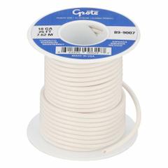GROTE Primary Automotive Wire: GPT, 25 ft, 1 Conductor, 18 AWG, White, 60 V Volt (MPN 89-9007). Key specifications — Brand: GROTE.