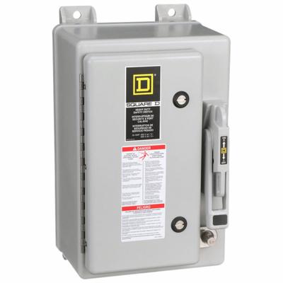 SQUARE D Safety Switch: Non-Fusible, 30 A, Three Phase, 600V AC, Non-Metallic - Non-Fusible Safety Switches
