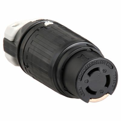 HUBBELL Locking Connector: Non-NEMA, Black/White, 250V DC/600V AC, 50 A Current Rating - General Purpose Connectors
