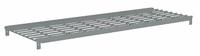 TENNSCO Shelf: 48 in x 12 in, 500 lb Load Capacity, Steel, 5 ga Decking, Gray, Shelf (MPN ZAESH-4812W). Key specifications — Decking Material: Steel; Includes: (2) Beams; Decking Finish: Zinc Plated; Shelf Configuration: Single Straight; Color: Gray; Frame Material: Steel; Brand: TENNSCO; Frame Finish: Zinc Plated.