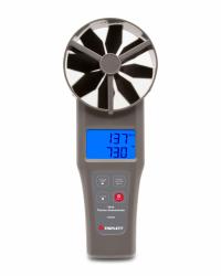 TRIPLETT Anemometer: 1 fpm Air Velocity Resolution, CFM, Rotating Vane, Air Flow/Air Velocity/Temp (MPN CFM400). Key specifications — Vane Material: Plastic; Data Logging: No; Manufacturer Part Number: CFM400; Brand: TRIPLETT; Temperature Accuracy: +/ 1.1°; Digital Display Screen Type: LCD; Display Type: Digital; Includes: Carrying Case.