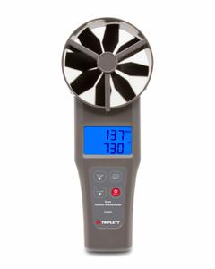 TRIPLETT Anemometer: 1 fpm Air Velocity Resolution, CFM, Rotating Vane, Air Flow/Air Velocity/Temp (MPN CFM400). Key specifications — Vane Material: Plastic; Data Logging: No; Manufacturer Part Number: CFM400; Brand: TRIPLETT; Temperature Accuracy: +/ 1.1°; Digital Display Screen Type: LCD; Display Type: Digital; Includes: Carrying Case.