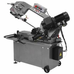 JET Band Saw: 14 in x 8 in/2 in x 14 in, 135 to 256 SFPM, 45° , 90°, 1 Phase, 115/230V AC (MPN 414466). Key specifications — attr313020: 1; attr313018: 45° , 90°; attr313016: 2 in x 14 in; attr313017: 135 to 256 SFPM; attr325084: JET.