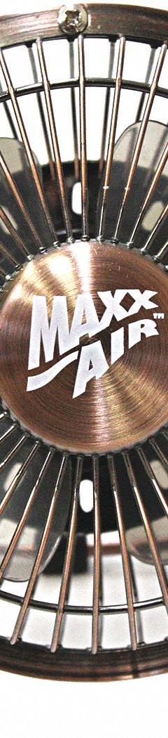 MAXX AIR Cooling Fan: 4 in Blade Dia, Non-Oscillating, Cradle, 1 Speeds, Stationary, Open Air Over (MPN HVDF4UPS). Key specifications — Voltage: 5V DC; Oscillation: Non-Oscillating; Number of Speeds: 1; Power Source: USB; Fan Housing Material: Metal; Brand: MAXX AIR.