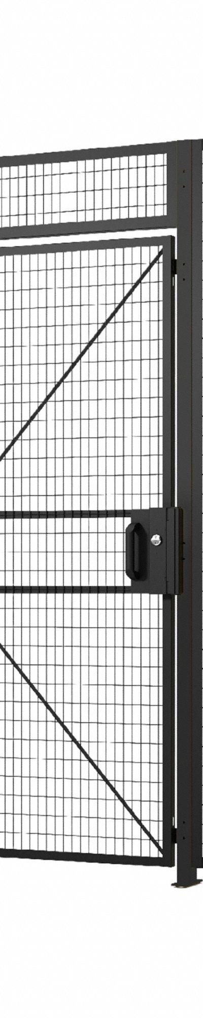FOLDING GUARD Hinged Mesh Door: 94 in x 46 in, Pull, Cylinder - Standard Woven-Wire Machine Guard Components
