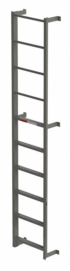 APPROVED VENDOR Fixed Ladder: 10 ft Overall Ht - Fixed Ladders