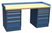 LISTA Workbench: Fixed Ht, Butcher Block, 72 in x 30 in, 1,000 lb Overall Load Capacity, Blue (MPN XSWB102-72BTBB). Key specifications — Brand: LISTA.
