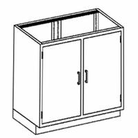Base Cabinet: 35 1/4 in Overall Ht, 22 in Overall Dp, 35 in Overall Wd, Stainless Steel, 0 Drawers (MPN DA35HS). Key specifications — Product Type: Base Cabinet; Brand: BLICKMAN; Material: Stainless Steel; Standing Style: Wall Mounted; Cabinet Type: Base Cabinets.