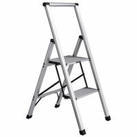 XTEND + CLIMB Step Stool: 2 Steps, 2.8 ft Overall Ht, 250 lb Load Cap, Aluminum, 16 in Standing Ht (MPN SL2H LITE). Key specifications — Brand: XTEND + CLIMB; Color: Silver.