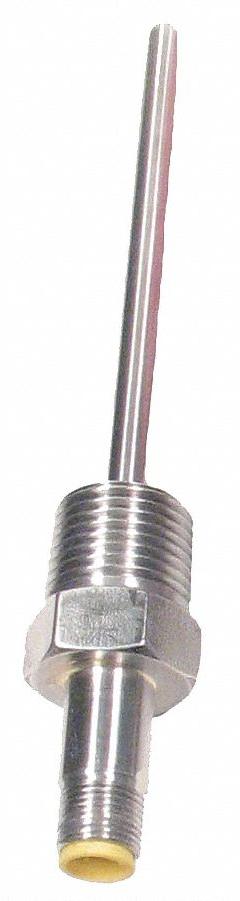 WAHL Immersion Temperature Probe: -76°F to 400°F /-60°C to 204°C, ±0.15°C, 4 in Probe Lg (MPN D1396-11). Key specifications — Accuracy: ±0.15 °C; Brand: WAHL; Probe Sheath Material: 316 Stainless Steel; Process Mounting Thread Size: 1/2" NPT.