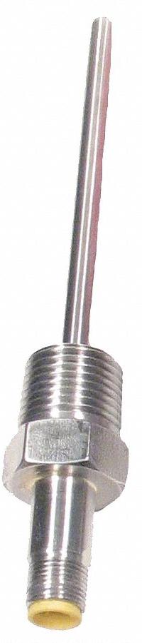 WAHL Immersion Temperature Probe: -76°F to 400°F /-60°C to 204°C, ±0.15°C, 4 in Probe Lg (MPN D1396-11). Key specifications — Accuracy: ±0.15 °C; Brand: WAHL; Probe Sheath Material: 316 Stainless Steel; Process Mounting Thread Size: 1/2" NPT.