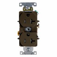 LEVITON Plugs and Receptacles: Duplex, 5-20, Brown, 125V AC, 20 A, 2 Pole / 3 Wire (MPN T5362)